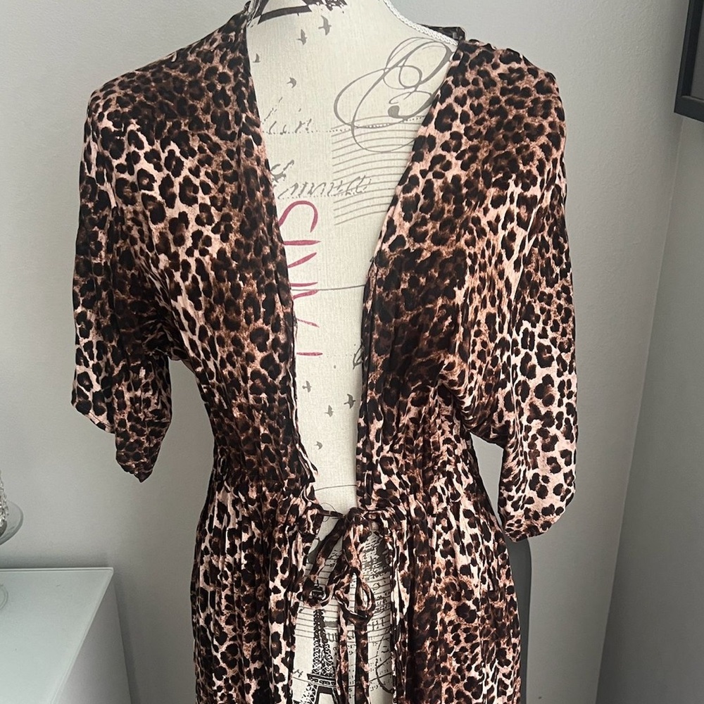 WILD FABLE Leopard Print Over Dress Robe Size X/1X